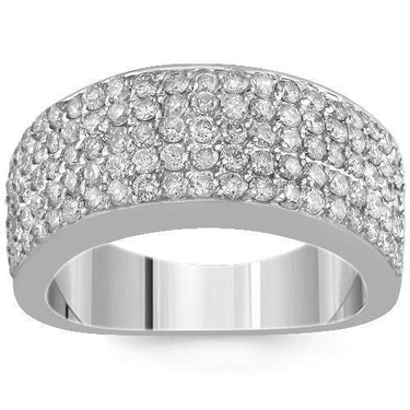 10K Solid White Gold Mens Diamond Wedding Ring Band 2.25 Ctw